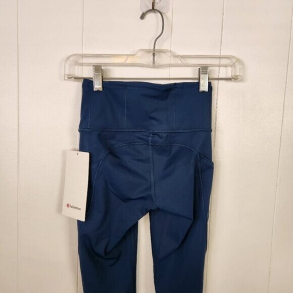 Lululemon Fast and Free Crop Leggings II 19" Non-Reflective Blue Size 2 New NWT - Picture 9 of 12